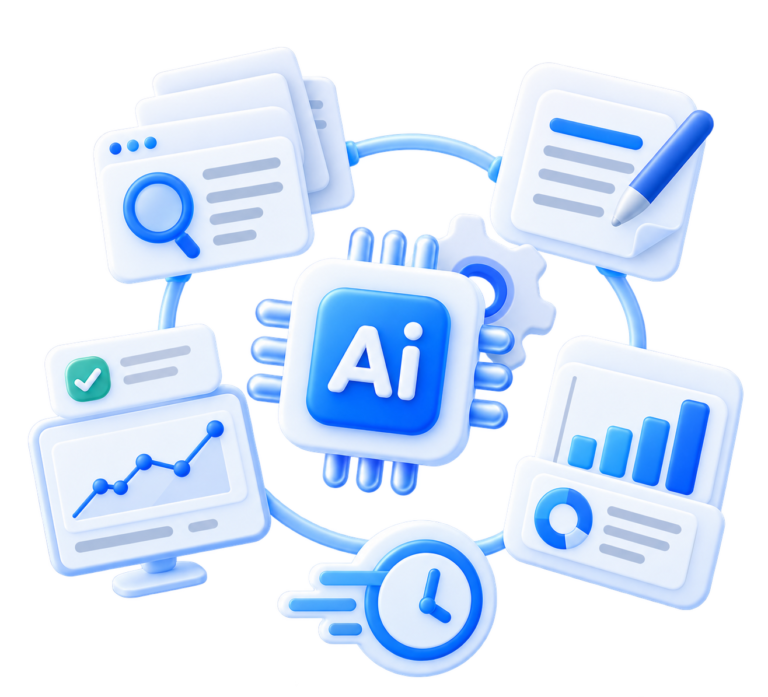 Ai handles the volume: research, drafts, reporting, monitoring. Faster turnarounds and lower cost, without the template feeling.
