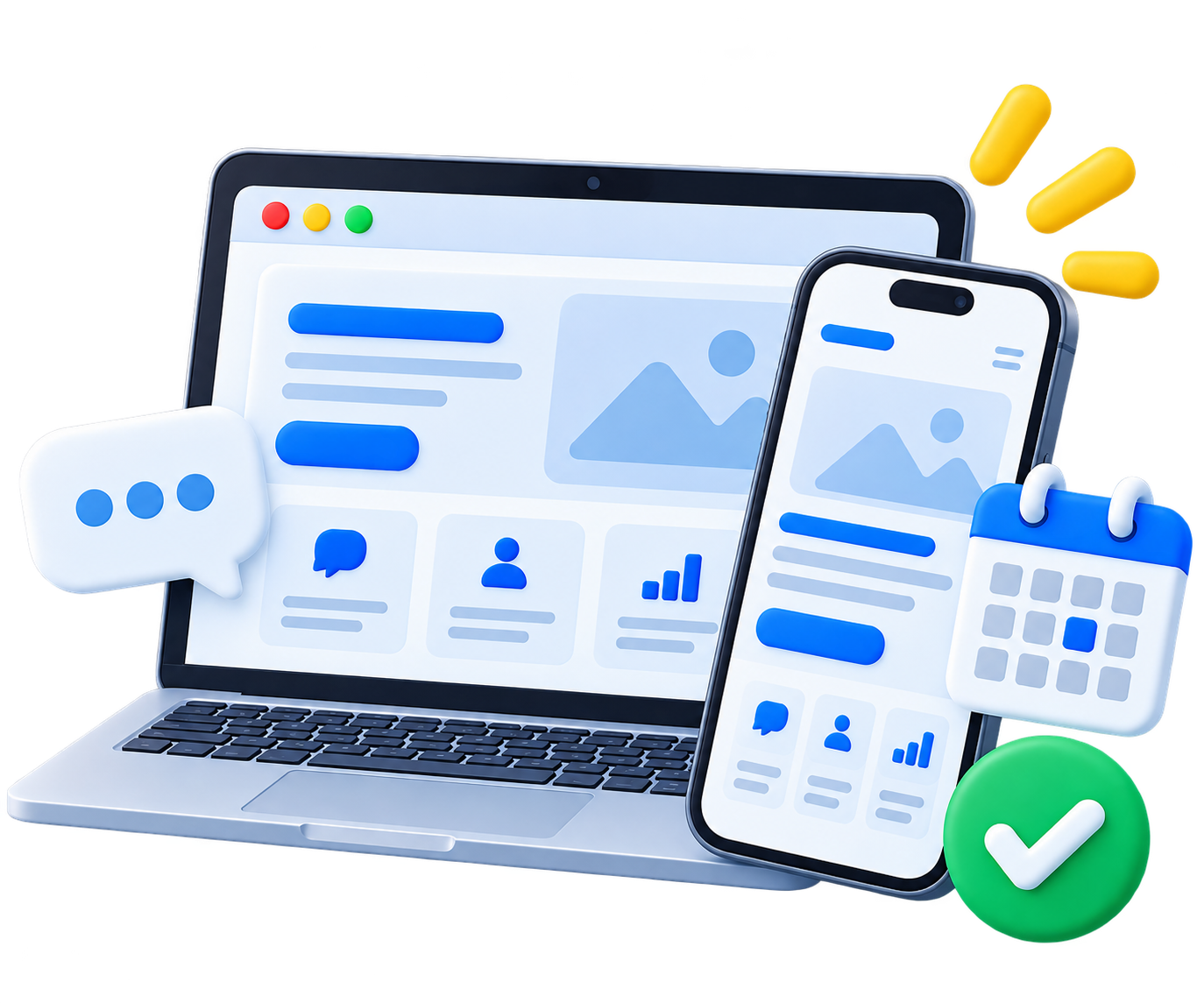 Sites that answer questions, qualify leads and book the call while you sleep.